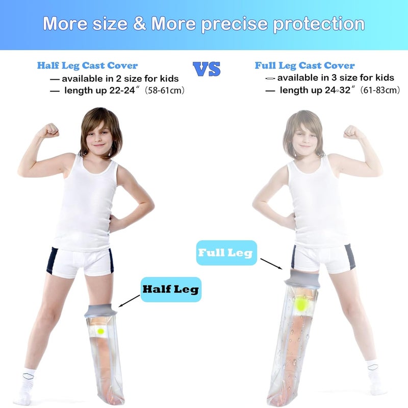 Divvsck Waterproof Full Leg Cast Cover for Shower Kids -Available in 3 Sizes | Leg Cast Shower Protector, Watertight Seal Cast Cover Leg for Knee Foot Ankle, No Mark on Skin Reusable(Recommended Age:11-15) - Image 5